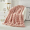 Kuscheldecke Kaninchen Plüsch Flauschige Decke Soft Wohndecke Dick 1000GSM Flanell Decke Couchdecke Warme Überwurfdecke Sofadecke Vielseitig Blanket Für Bett Sofa Schlafzimmer Büro Rosa 130x160cm