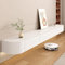 Soporte Flotante Para TV De Madera Maciza, Mueble Para TV Montado En La Pared De Alto Brillo, Estantes Flotantes Con Puerta, Centro De Consola Multimedia De Entretenimiento Moderno(Blanco,300CM/118.1