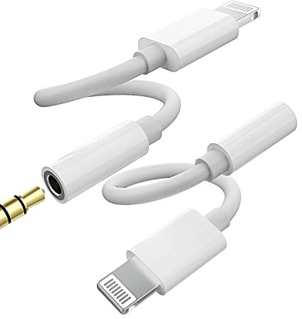 Adattatore Lightning A 3.5mm Cuffie Jack(2 Pack)Auricolari AUX Audio Auto Cavo Accessori Per Apple MFI Certified Per IPhone 14 13 SDoppiatore Headphones Adapter Cavetto Cuffiette Cavi Per iPad ip-3.5