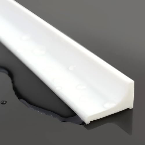 Adoture Sistema de retención de agua para umbral de ducha abatible La barrera de ducha mantiene el agua dentro del umbral (Tipo L Blanco, 1.5M)