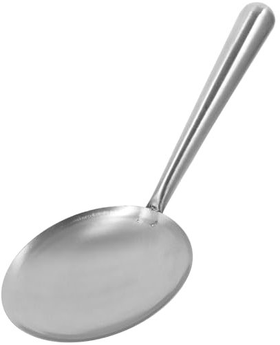 Luxshiny Stainless Steel Tofu Spoon & Multi-Use Kitchen Ladle – Flat Bottom Rice Scooper, Soup and Serving Spoon for Cooking in Home or Restaurants (27 x 11.8 x 2.5 cm)