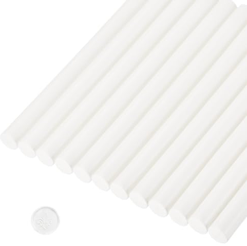 sourcing map 12 Pcs White Cylinder Sealing Wax Stick Glue Gun Wax Seal Rod Craft Adhesive Waxing for Letter Seal Wax Stamp,Wedding Invitations, Packaging Decoration