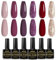 INPING Gel Nail Polish, 6 Colors Purple Plum Gel Polishes, Dark Purple Vampy Reds Maroon Sparky Gold Autumn Winter Glitter Nail Varnish Soak Off UV LED for Christmas Halloween Nail Art Salon