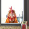 Aufkleber Hahn Fensteraufkleber Wasserfest Familie Aufkleber Huhn lächeln Tier Sticker Bauernhof Kinder Deko Eier Autoaufkleber,30 x 30 cm (Orange 1PC)