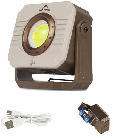 Naturehike Campinglampe 1200LM, Aufladbare LED-Arbeitsleuchte, Multifunktional, IPX4-Wasserdicht, 5 Lichtmodi, Ideal für Outdoor & Camping