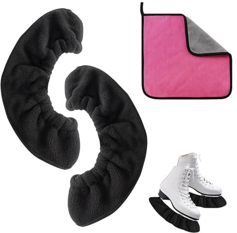 JSTHHTT 2 Stück Kufenschoner Schlittschuhe, Schlittschuhschoner, Elastische Kufenstrümpfe, Kufenschoner Eishockey, Guards Zubehör, für Hockeyschlittschuhe Eiskunstlaufschuhe (Schwarz)