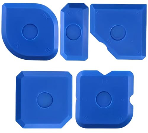 5Pcs Silicone Caulk Tool Kit, Finishing Grout Sealing Smoother Caulking Tools, Multi-Edge Silicone Sealant Applicator for Sink Joint, Bathroom, Floor, Window, Kitchen, Toilet (5)