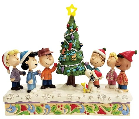 Enesco Peanuts by Jim Shore The Gang Decorating The Christmas Tree Musikfigur, 20,3 cm, Mehrfarbig