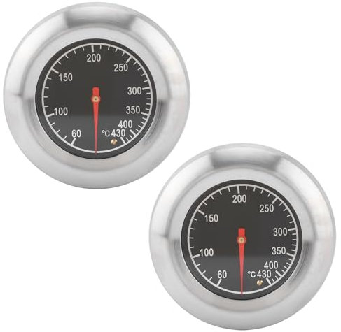 Grill Thermomètre Jauge de température, Thermomètre de Gril à Pizza Thermomètre de four en Acier Inoxydable pour la Cuisson au Barbecue (#1-2Pcs)