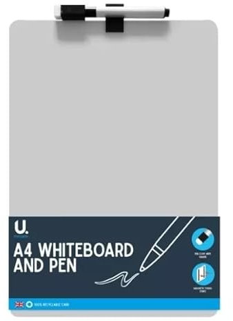 A4 Whiteboard Magnetic Double Sided Dry Wipe Re-writable Pen School Home Office
