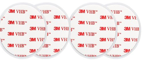 Gecko-Loc Clear Adhesive Mounting Disks (2 Packs of 2) for Suction Cups Shower Caddies, 2.85 Inch Round, Clear Acrylic, Includes 4 Disks