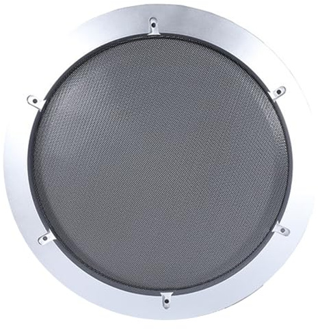Rxgiasup Rejilla de altavoz de 12 pulgadas, caja de altavoces con círculos decorativos, malla de metal, red de conversión de protección, cubierta para subwoofer