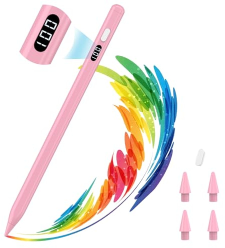 MoKo Penna Stylus Per iPad 2018-2026, Penna USB-C Con Display LED