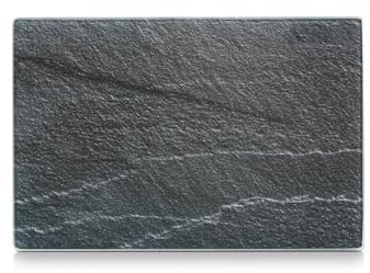Glasschneideplatte aus Sicherheitsglas, Schiefer, 30 x 20 cm | Mit Silikonfüßen
