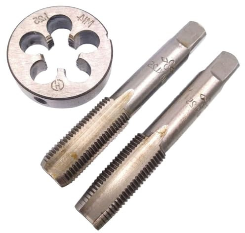 ZYWUOY Ensemble de tarauds et filières métriques en acier rapide (HSS) pour filetage à droite M14 x 1,25 mm – Taraud, taraud et matrice, outil de travail des métaux industriel 3 pièces