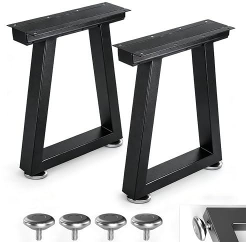 Likapop 28 Metall Tischbeine, T-Form 2er-Set, 45x71cm, Schwarz | starker Stahl, Rostschutz, rutschfest, Traglast 800 lb, minimalistisch, für Wohnzimmer, Landhaustisch, Werkbank