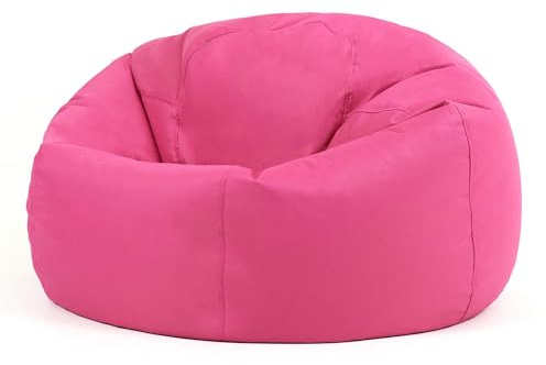 Bean Bag Bazaar Hi-Rest Outdoor Kids Bean Bag with Filling Included, Pink | Made in the UK, Kids Beanbag, Large Bean Bag, Comfy Chair, Durable Water-Resistant Fabric, For Garden or Bedroom