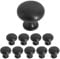 Probrico 10 Pieces Solid Cabinet Door Knob Dresser Handle Mushroom Wardrobe Pull Diameter 30mm Black