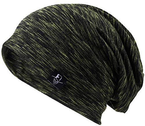VECRY Herren Slouch Hollow Mütze Thin Sommer Cap Strickmützen Beanie Skullcap (Multi-Grün)
