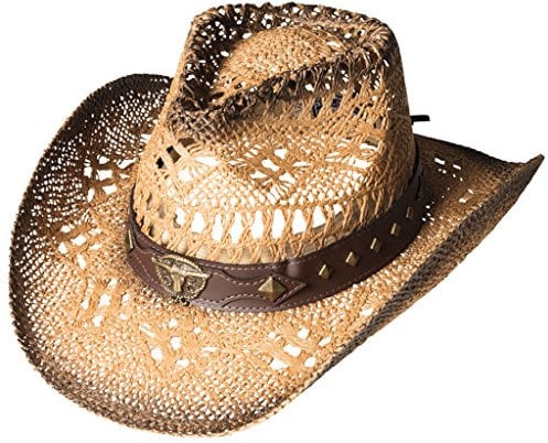 Strohhut Westernhut Cowboyhut Outdoorhut Countryhut Stars & Stripes »SUNSET« (L)