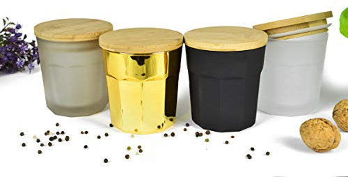 Sendez 4 bunte Vorratsdosen Set mit Deckel Vorratsbehälter Vorratsdose Vorratsgläser aus Glas