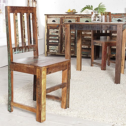 cagü exklusiver Stuhl Borneo aus recyceltem Teak Massivholz komplett montiert