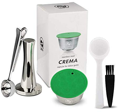 i Cafilas - Cápsulas de café rellenables para Dolce Gusto de acero inoxidable para rellenar, rellenables y reutilizables, de acero inoxidable