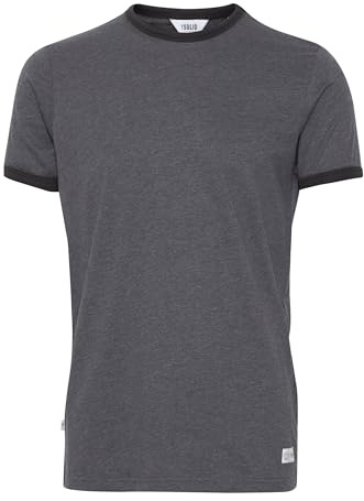 !Solid SDManoldo Herren T-Shirt Kurzarm Shirt mit Rundhals-Ausschnitt Baumwollmischung Regular fit, Größe:M, Farbe:Med Grey Melange (8254)