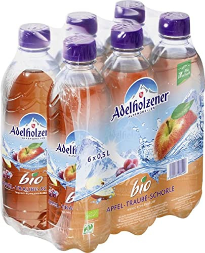 Adelholzener Apfel-Traube-Schorle EINWEG, (6 x 0.5 l)