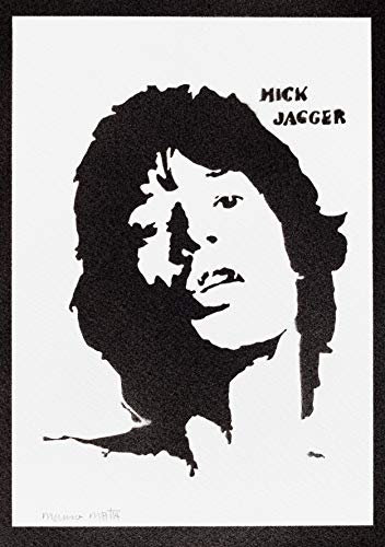 moreno-mata Echtes Handgemachtes Graffiti Mick Jag... Musik Aesthetic Poster & Kunstdrucke Bilder Plakat Handmade Deko Wandbilder Wohnzimmer Wanddeko Geschenke für Männer und Frauen