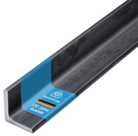thyssenkrupp Winkelprofil Stahl 40 x 40 x 5 mm in 1500 mm Länge | Stahlwinkel Winkeleisen Winkelstahl L-Profil | Werkstoff: S235JR