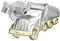 NKlaus Einzelohrstecker LKW Truck 925 Silber rhodiniert Bicolor 9 * 7mm Silber Ohrring männer 4848