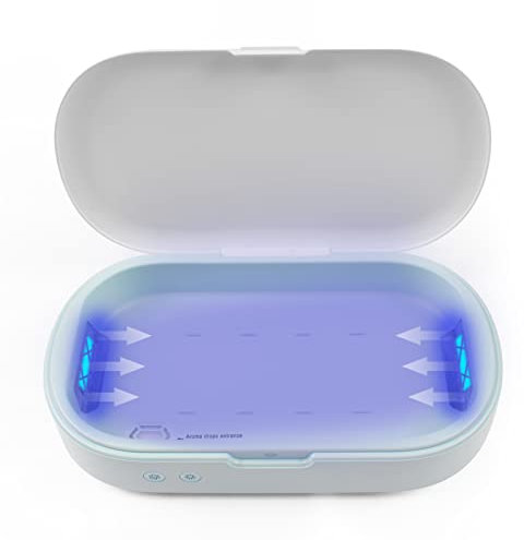 UV Light Sanitizer Box UVC Sterilizer for Phone Ultraviolet Clean 99.99% for Toothbrush Jewelry Glasses Nail Tools Keys Aromatherapy… (ES Normal Edition)