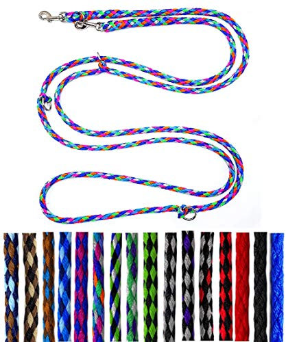 Hundeleine kleine Hunde bis 15 Kg/Doppelleine 4-Fach verstellbar 2,40m / 2,80m / 3,50m Führleine sehr leicht & robust (2,40m 3-Fach verstellbar, Florida (7 Pastellfarben))