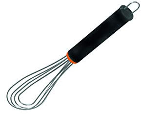 LEHRMANN Fouet plat de 27 cm pour professionnels avec fils renforcés en acier inoxydable, fouet avec poignée antidérapante, fouet, fouet à ballon