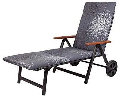 Kettler Polen KETTtex 0519 Auflage Rollliegen Korsika grau-Silber Gemustert Sitzpolster 204x60x4 cm (ohne Liege)