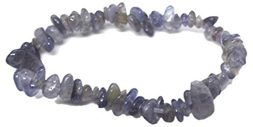 Splitter-Armbänder auf elastischen Zugband | Edelstein-Armband für Damen und Herren | Heilstein und Stretch-Armband (Tansanit)