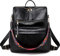 DORRISO Damen Rucksack Frauen PU Leder Rucksäcke Anti-Diebstahl Rucksäcke Umhängentasche Große Kapazität Reisetasche Schultasche für Reise Outdoor Rucksack Schwarz