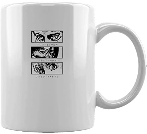 AOT Titan Anime Attacke Shingeki Drei Augen Starren Keramikbecher Weißes Kaffee Tee Wasser Tasse Büro Home Ceramic White Mug Cup