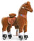 PonyCycle Pferd zum reiten, für Erwachsene/Kinder ab 7, 76cm Hoch, Reitpferd auf Rollen mit Handbremse und Klang, Schaukelpferd groß Rollen, Schokoladenfarben Rollpferd, Klassisches Modell U - Ux524