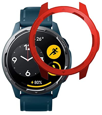 Micnos Custodia compatibile con Xiaomi Watch S1 Active PC Cover, Protezione Totale Ultra Sottile per Xiaomi Watch S1 Active -rosso