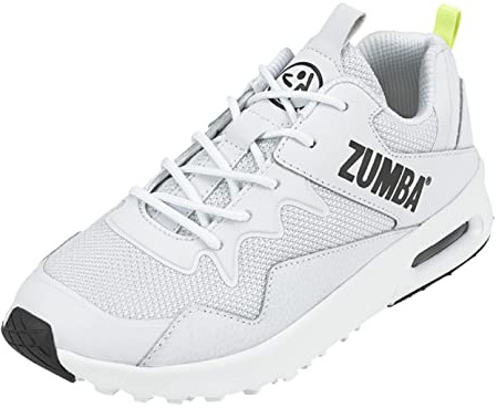 ZUMBA Damen Air Classic Sneakers, Rutschfeste Low-Top Dance Sneakers, Weiß/Schwarz, 45.5 EU