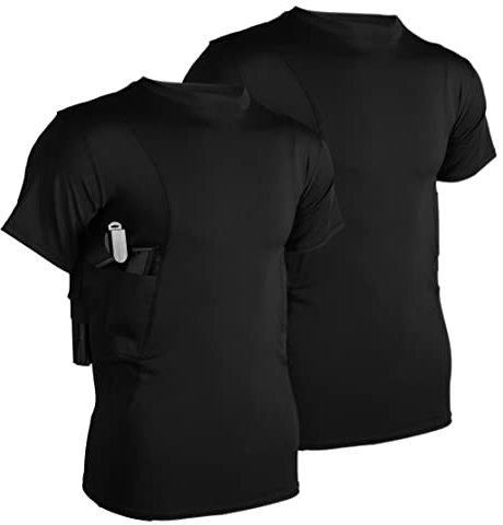 Lilcreek Conceal Carry Shirts für Herren, 2er-Pack, verdecktes Trage-T-Shirt-Holster, verdecktes Trageholster für Herren