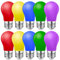 MZYOYO Farbige LED Glühbirne E27,1W K45 Farbige Glühbirnen,Glühbirne Bunt E27,Grün Violett Rot Gelb Blau,Gemischte Farben LED Leuchtmittel,für Lichterkette Bunt Halloween Party Dekoration,10er Pack