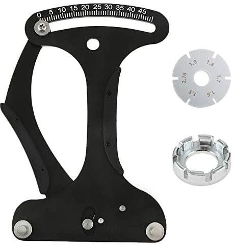 PETCHOR Spoke Tension Meter Tool Bike Indicator Meter Tensiometer, Wire Tension Adjustment Tool for Measuring Bicycle Wheel Spokes Voltage Value, Black
