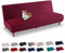 Lydevo Sofabezug ohne Armlehnen 3 Sitzer Sofabettüberzug Stretch Armlehne Sofabettüberzug Sofabezug Armlos Clic Clac Elastisch Couchbezug Futon für Klappcouch ohne Armlehnen，Samt#Rotwein