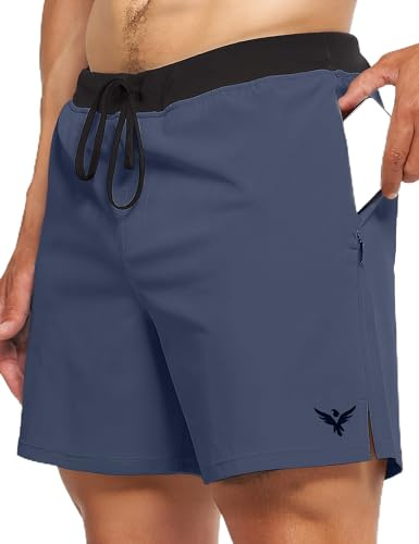 YOGA CROW Flow Herren-Shorts, gefüttert, 12,7 cm – 5,1 cm, Hot Yoga, Laufen und Hybrid, Badeshorts, Legion Blue, Klein