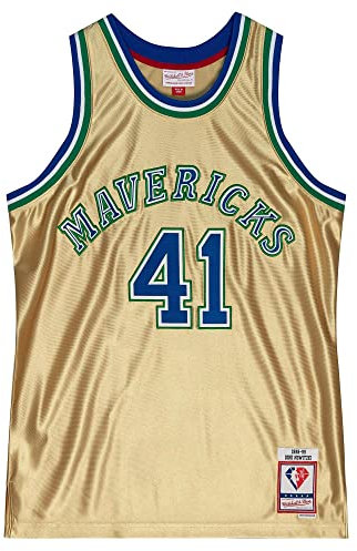 Mitchell & Ness NBA 75th Anniversary Swingman Jersey - #41 D. Nowitzki - Dallas Mavericks, Gold, S