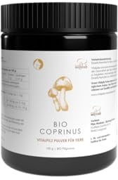Pilze Wohlrab - Bio Coprinus comatus Pulver für Tiere - 100 g - Reines Schopftintling Pulver - Vitalpilze - Dosierung für Tiere - 1 Dose - Höchste Bio-Qualität