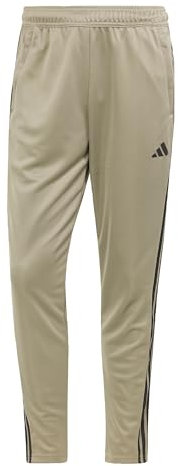 adidas Uomo Train Essentials 3-Stripes Training Pants, Silver Pebble/Black, M